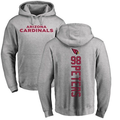 Arizona Cardinals Men Ash Corey Peters Backer NFL Football #98 Pullover Hoodie Sweatshirts->nfl t-shirts->Sports Accessory